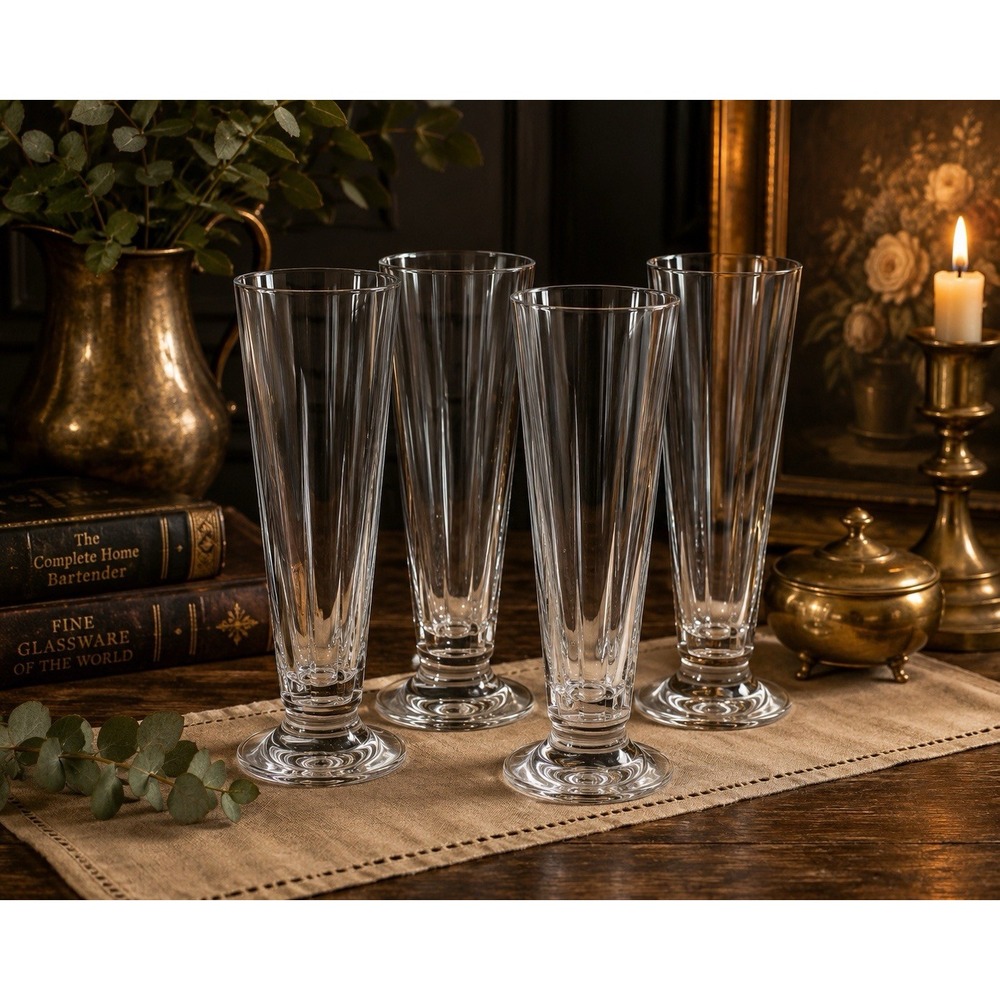 Marquis by Waterford Vintage Pilsner Glasses Set of 4 Crystal 20 Oz 9.5"